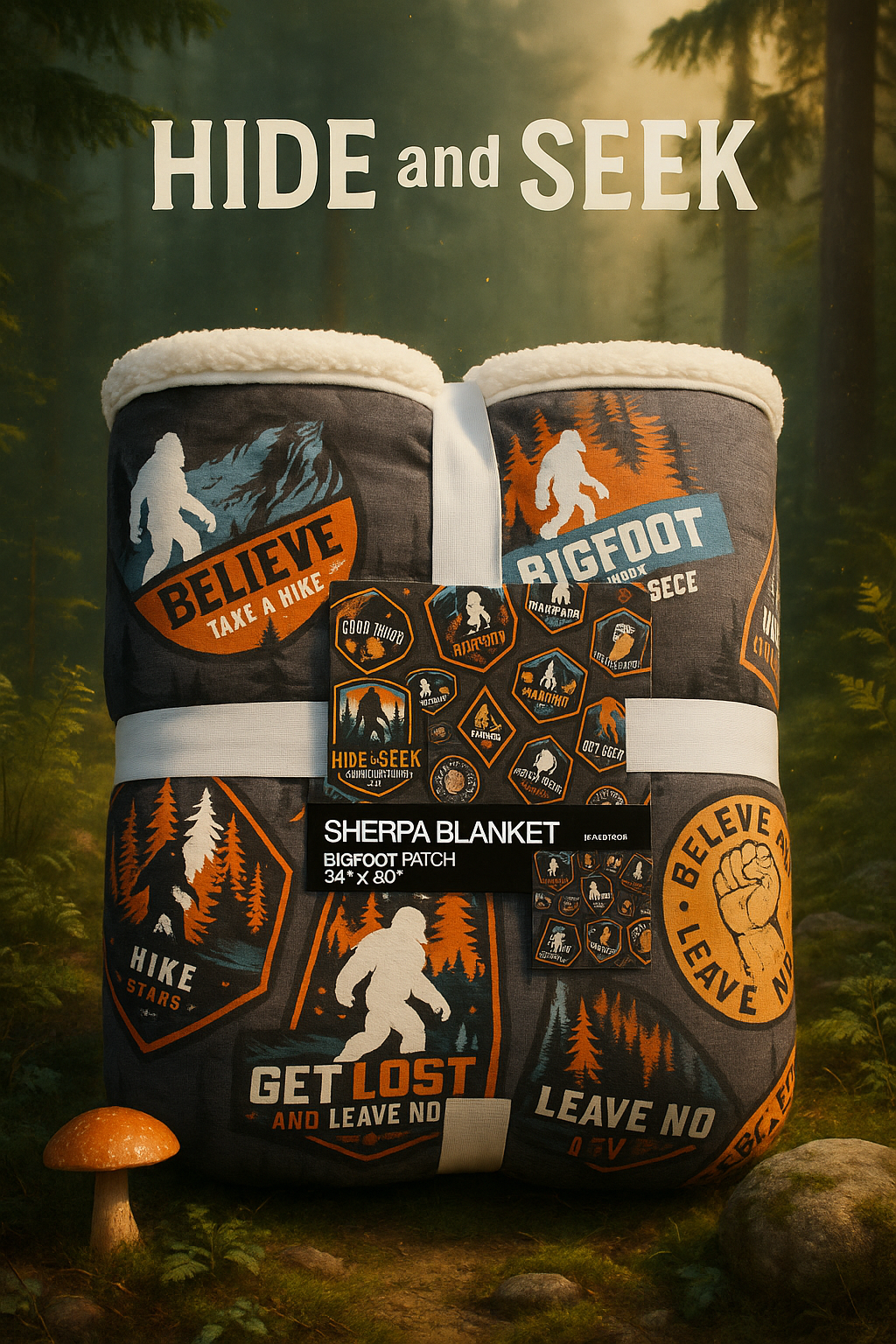 Bigfoot Patch Sherpa Blanket                           #CMP3054