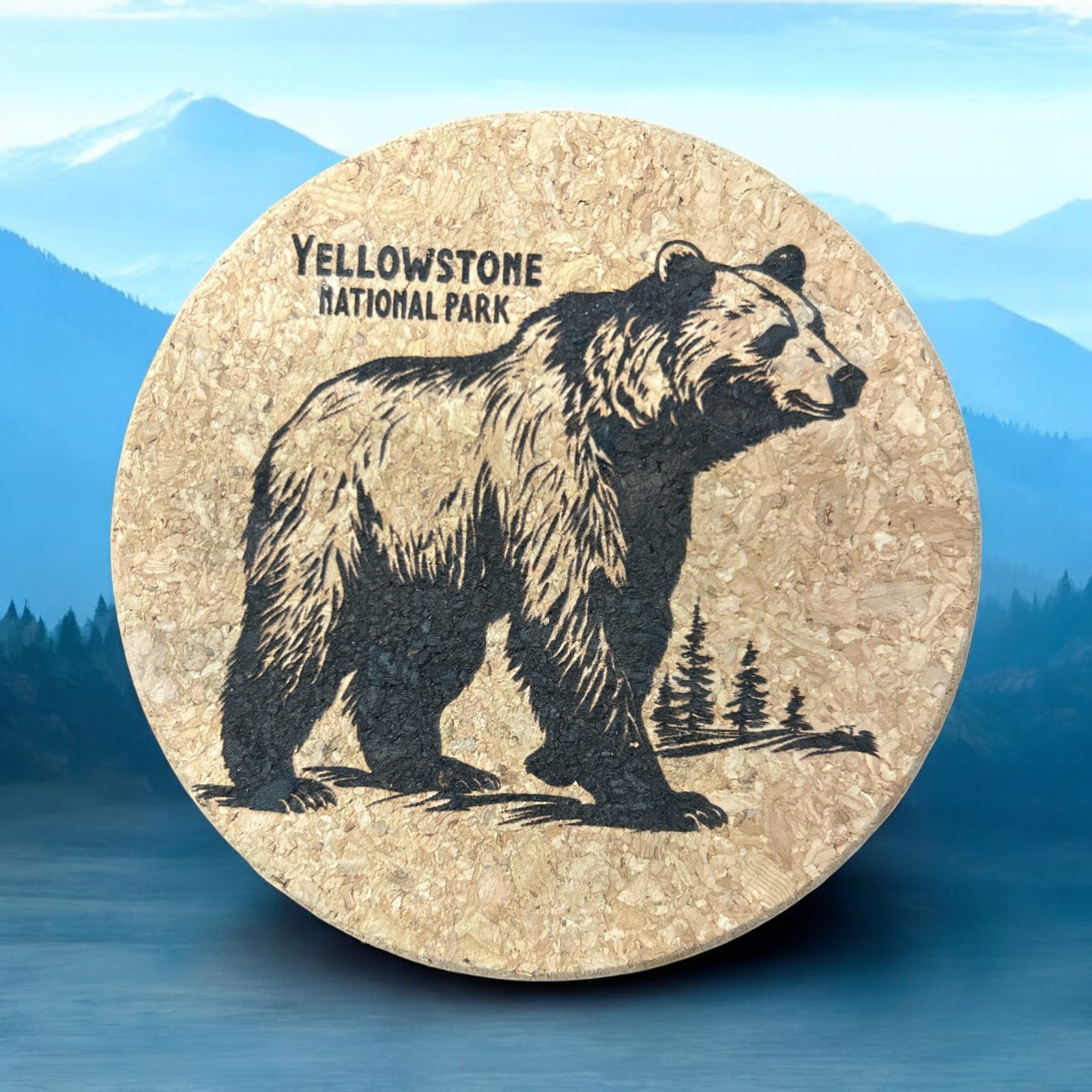 YNP Grizzly Cork Coaster          #615-1043