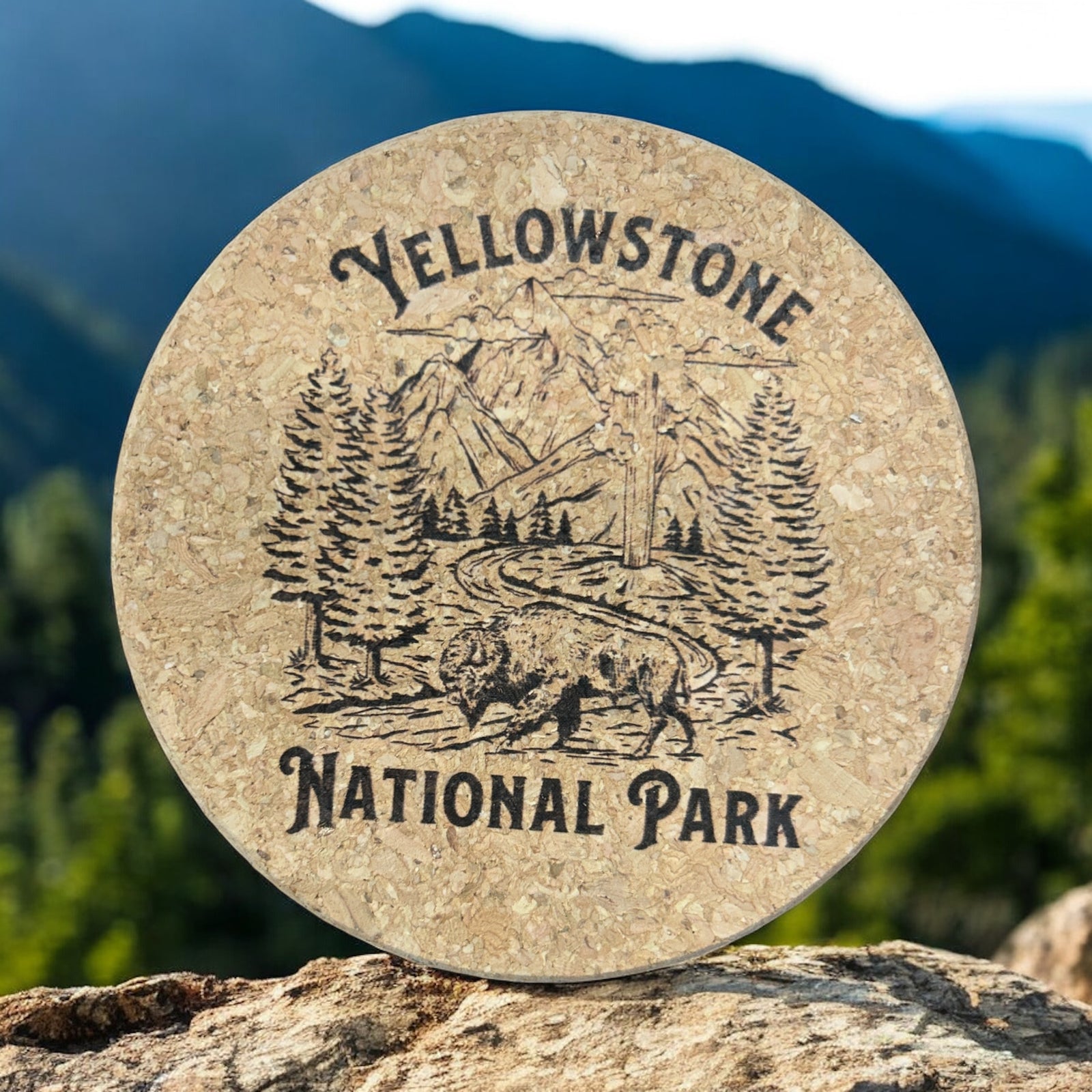 YNP Icons Cork Coaster          #615-1044