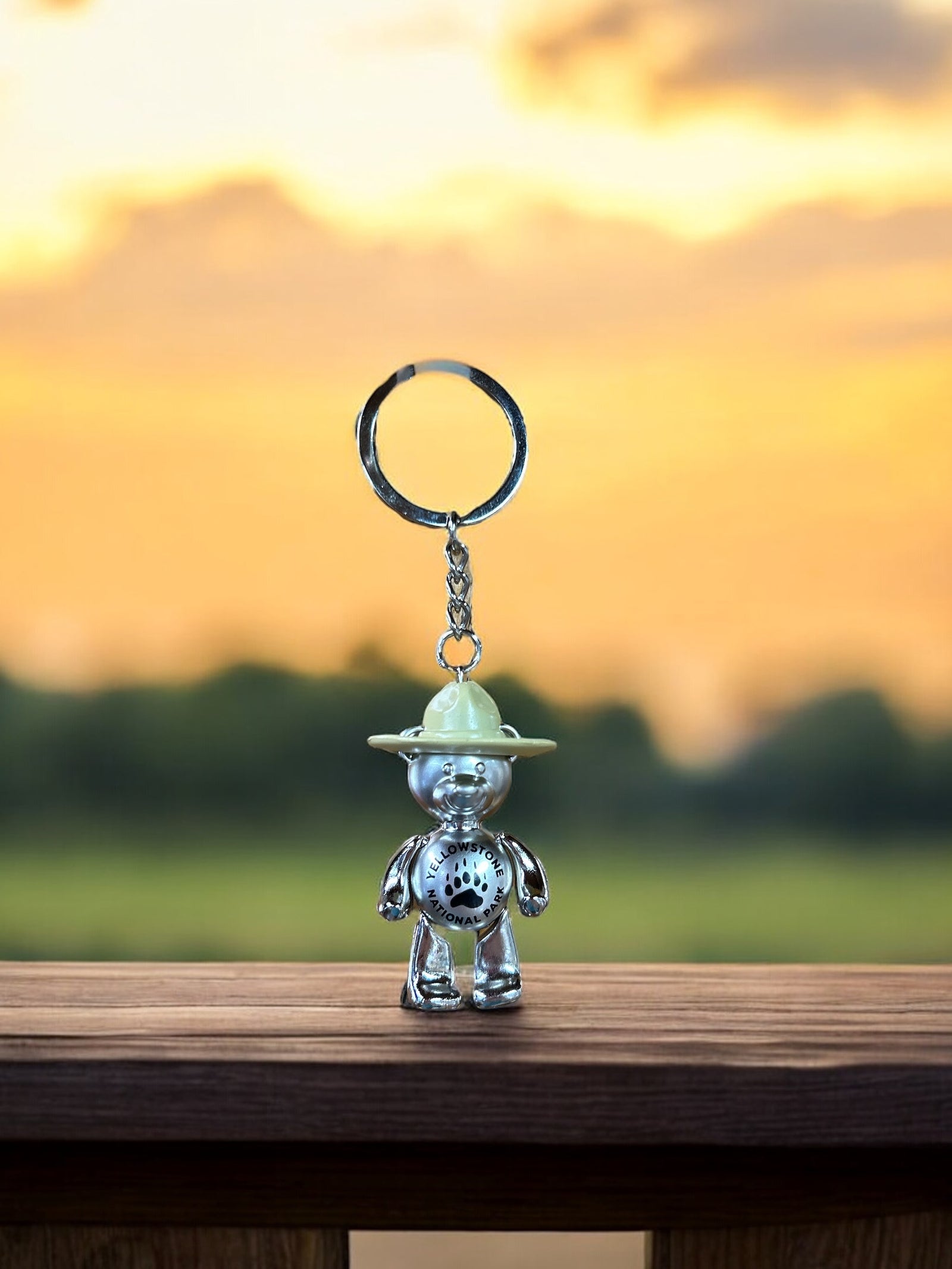 YNP Bear with Ranger Hat Key Chain         #615-1025