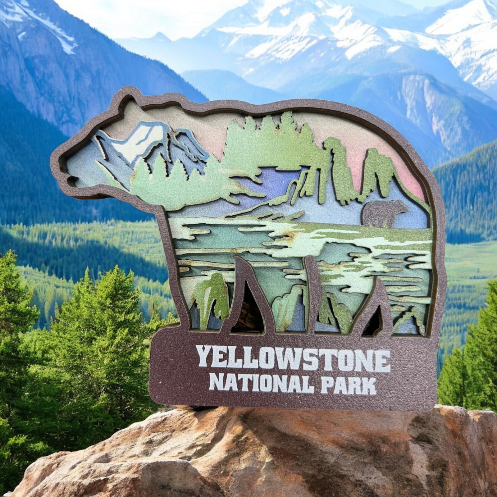 YNP Bear 3 Layer Magnet             #790-1058