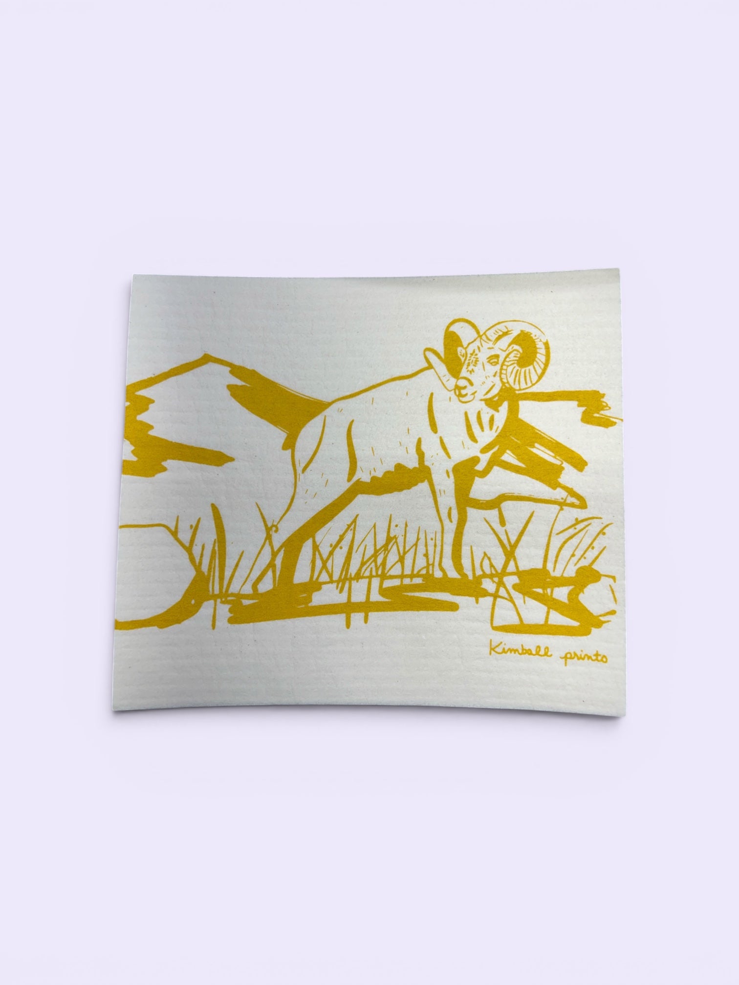 Big Horn Sheep Swedish Dishcloth