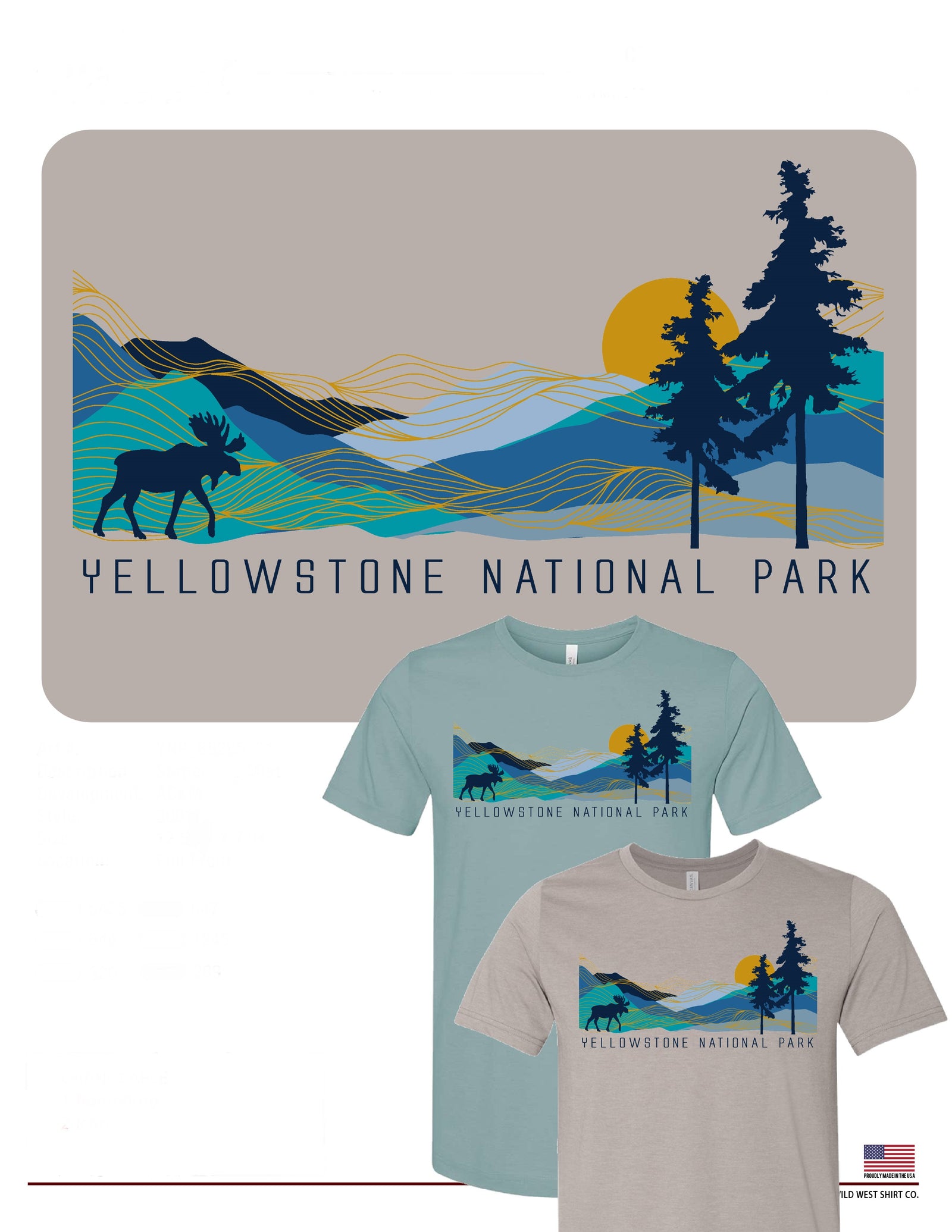 Blue Serpentine Mist Moose T-Shirt