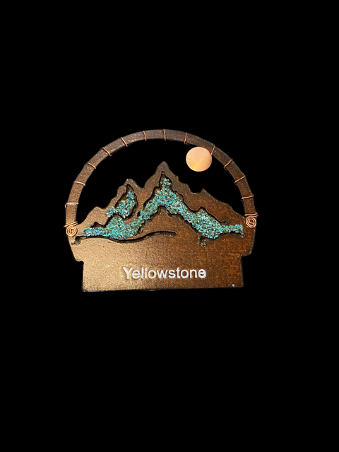 Yellowstone Mountain Scene Magnet